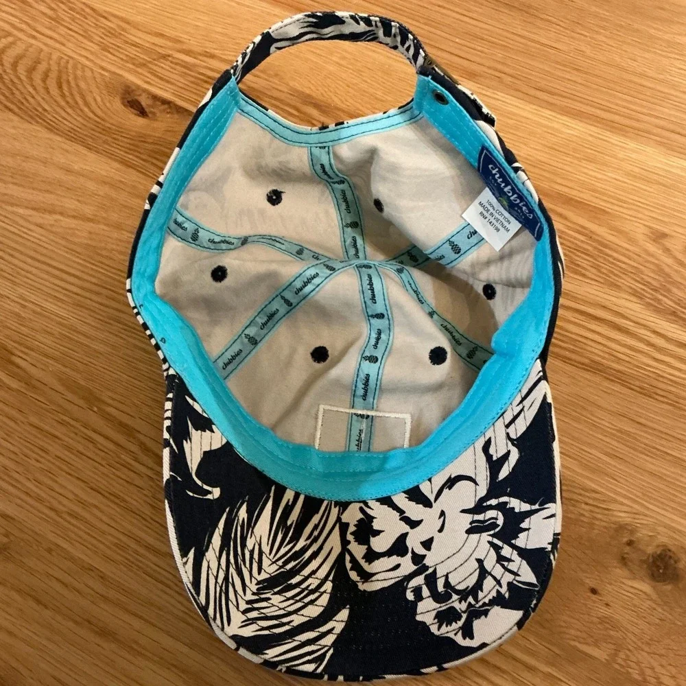 Chubbies Tropical Print Adjustable Strapback Hat Navy Cream One-Size Mens/Unisex